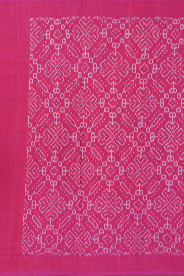 Pochampally Cotton Saree In Pink With Allover Design