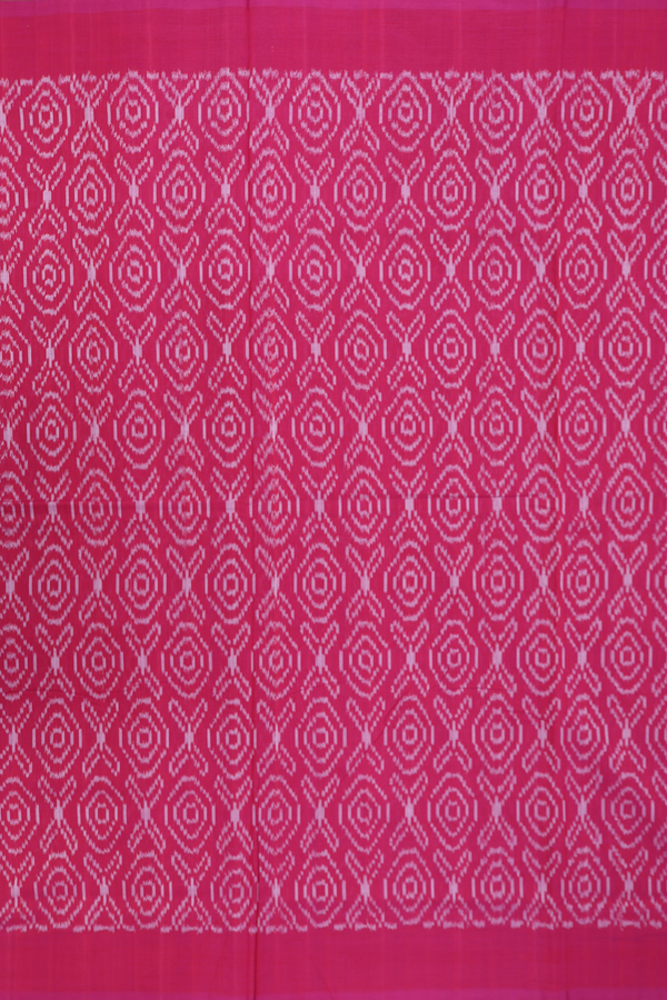 Pochampally Cotton Saree In Pink With Allover Design