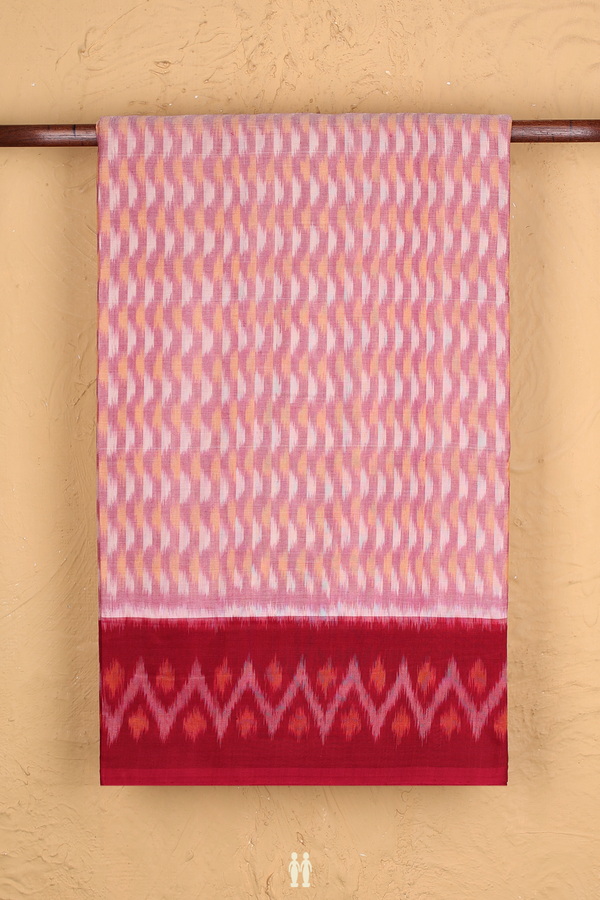 Pochampally Cotton Saree In Pink With Printed Design