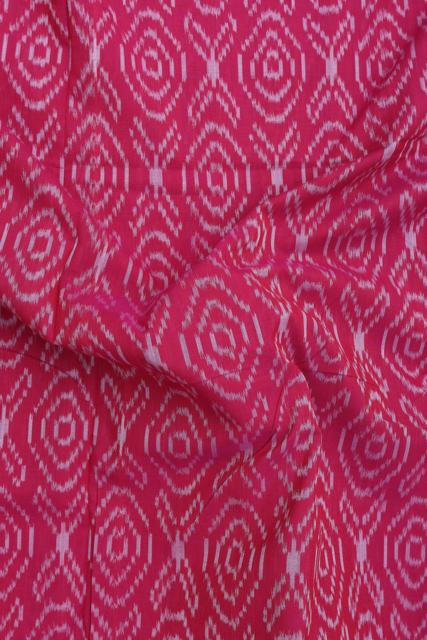 Pochampally Cotton Saree In Pink With Allover Design
