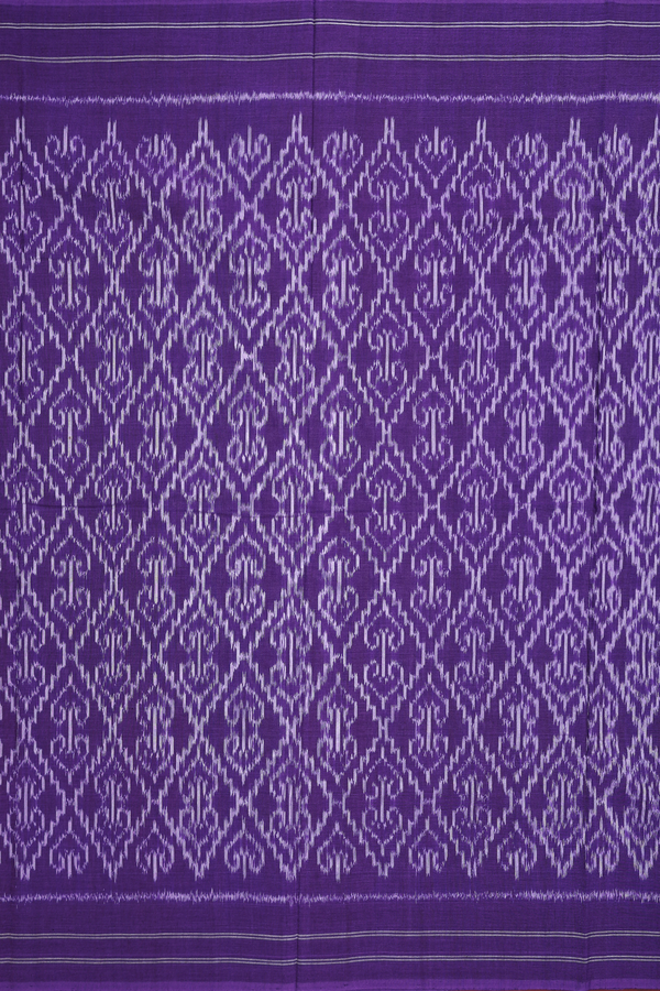 Pochampally Cotton Saree In Purple With Printed Design