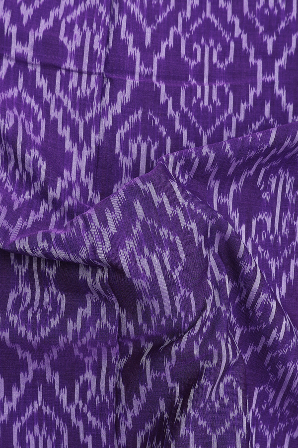 Pochampally Cotton Saree In Purple With Printed Design