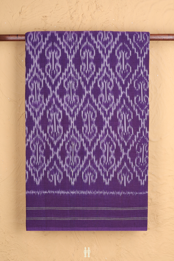 Pochampally Cotton Saree In Purple With Printed Design