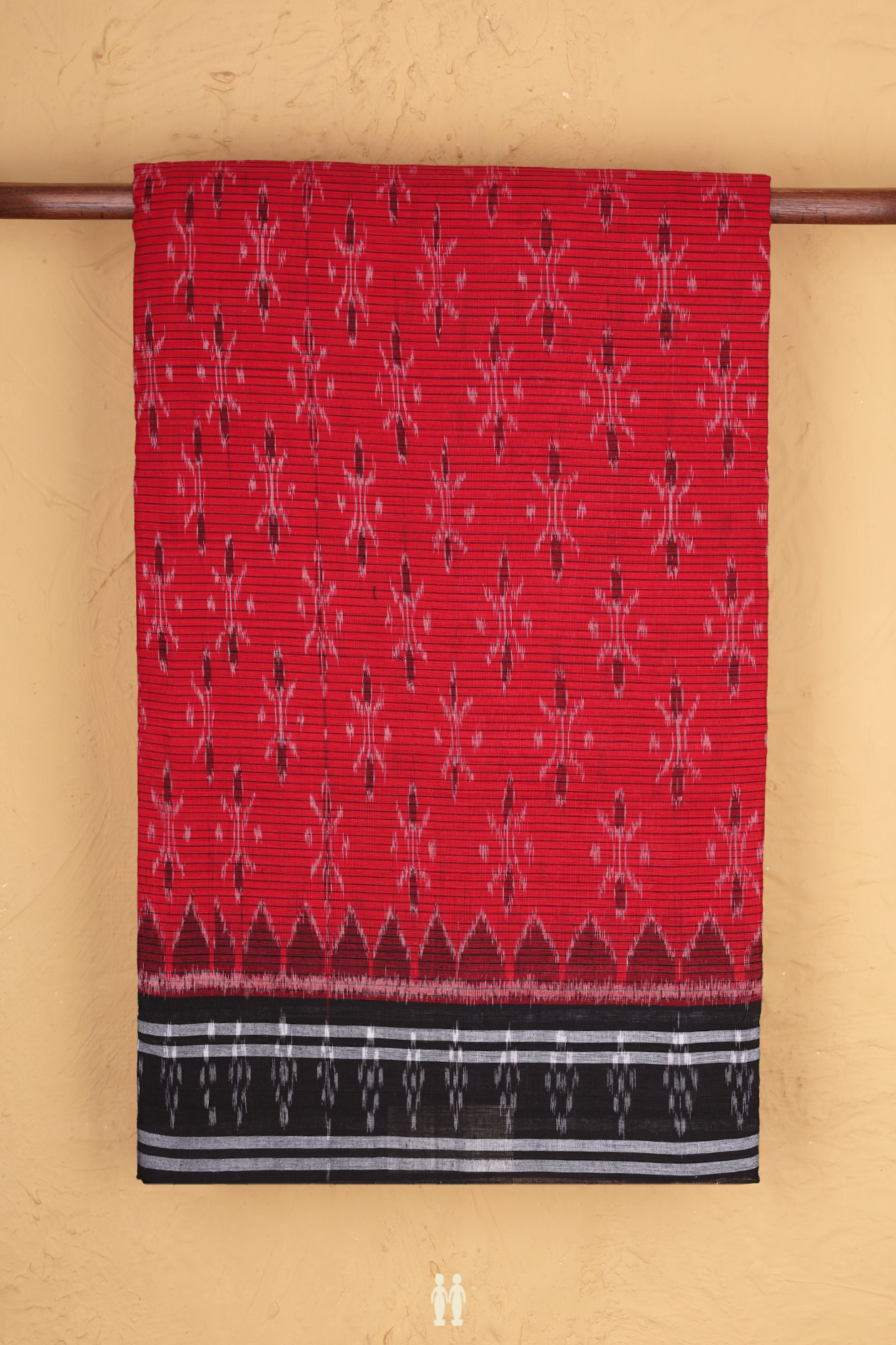 Pochampally Cotton Saree In Red With Allover Design