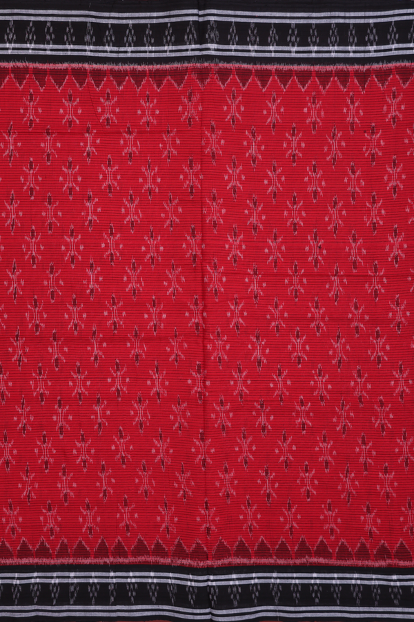 Pochampally Cotton Saree In Red With Allover Design
