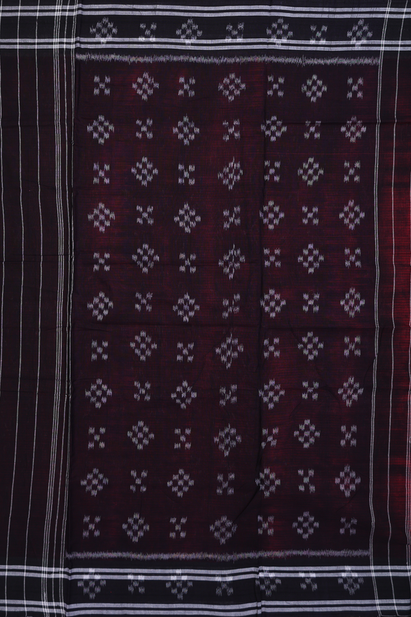 Pochampally Cotton Saree In Red With Allover Design