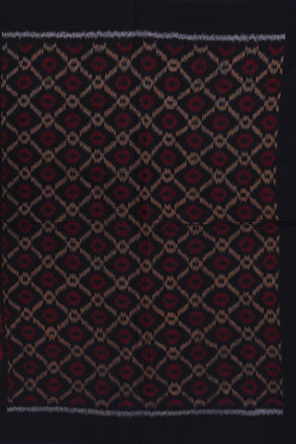 Pochampally Cotton Saree In Red With Diamond Design
