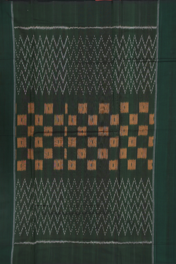 Pochampally Cotton Saree In Red With Ogee Design