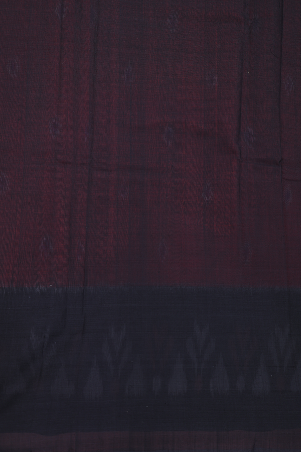 Pochampally Cotton Saree In Red With Printed Buttas