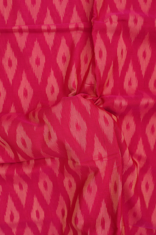 Pochampally Cotton Saree In Rose Red With Printed Design