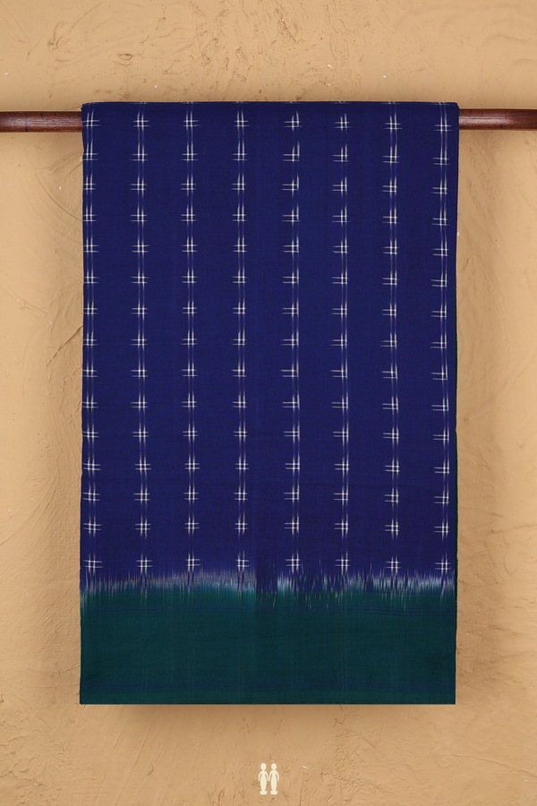 Pochampally Cotton Saree In Royal Blue With Printed Design