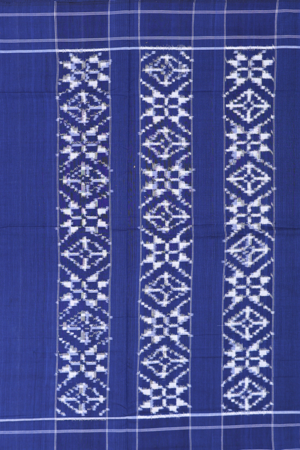Pochampally Cotton Saree In Royal Blue With Printed Design