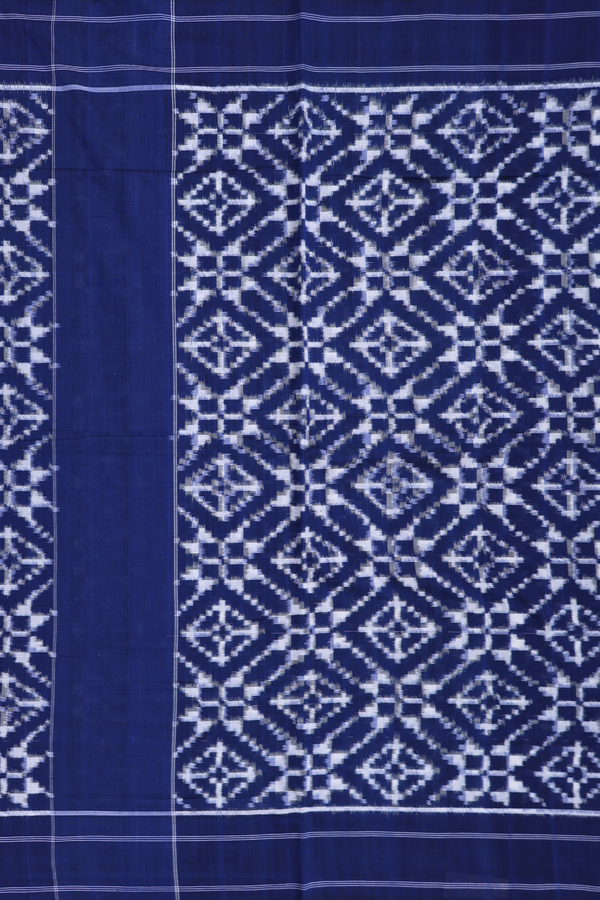 Pochampally Cotton Saree In Royal Blue With Printed Design