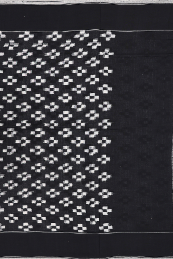 Pochampally Cotton Saree In White With Allover Buttas