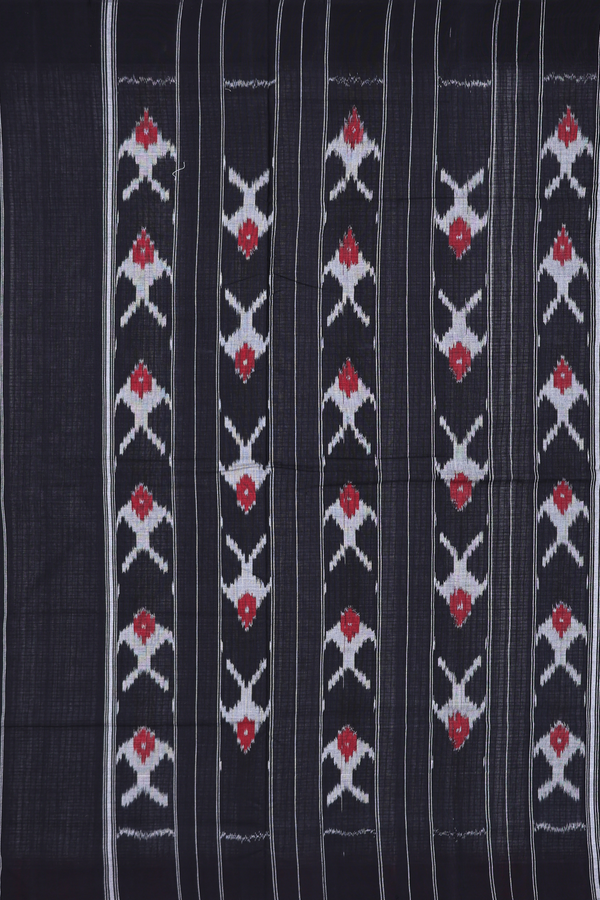 Pochampally Cotton Saree In White With Checks Design