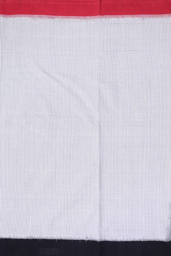 Pochampally Cotton Saree In White With Checks Design