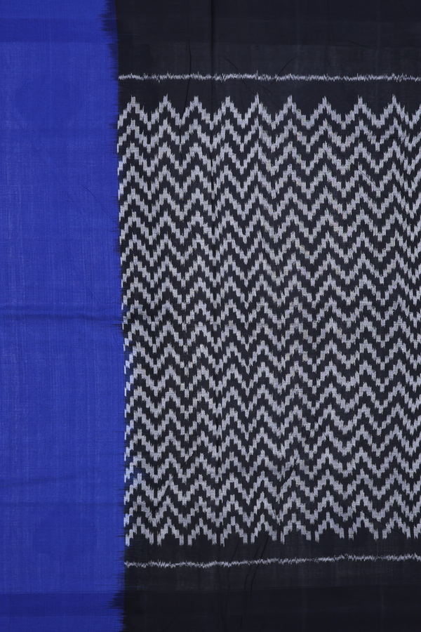 Pochampally Cotton Saree In White With Contrast Border