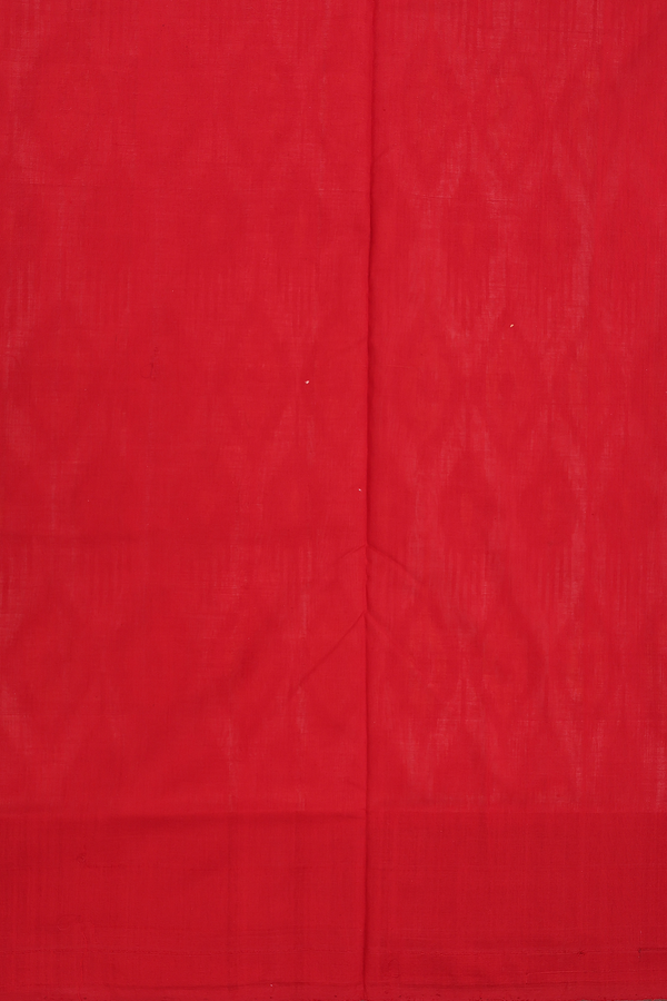 Pochampally Cotton Saree In White With Diamond Design