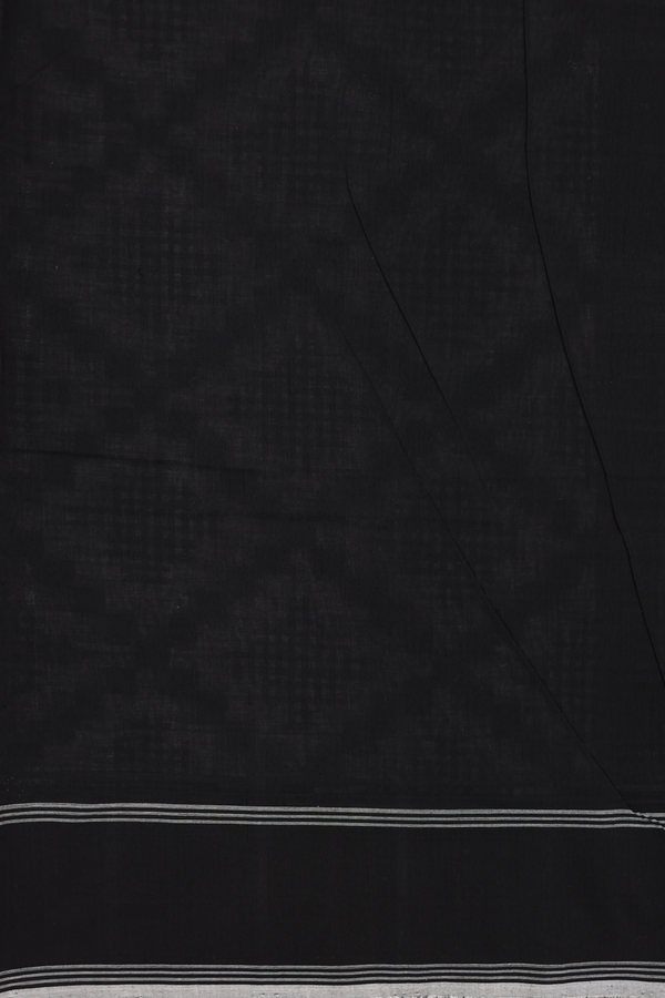 Pochampally Cotton Saree In White With Diamond Design