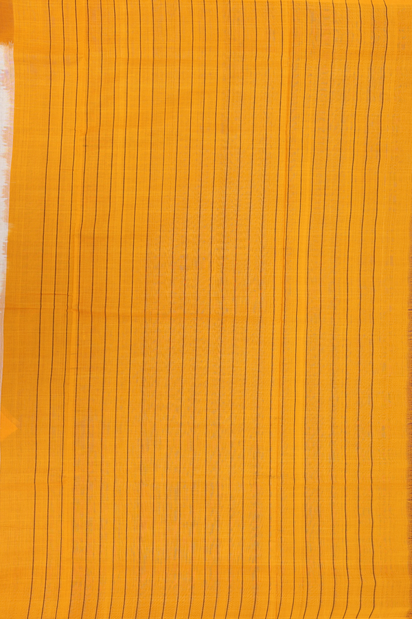 Pochampally Cotton Saree In White With Ikat Buttas