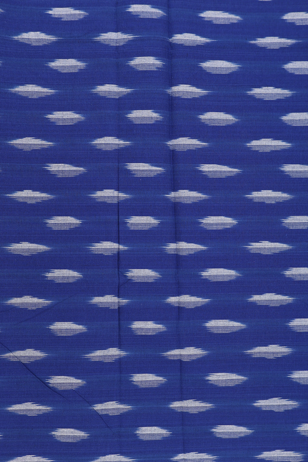 Pochampally Cotton Saree In White With Ikat Design