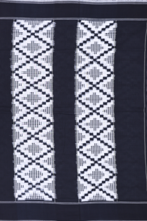 Pochampally Cotton Saree In White With Printed Design