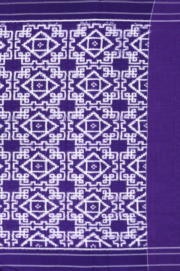 Pochampally Cotton Saree In White With Printed Design