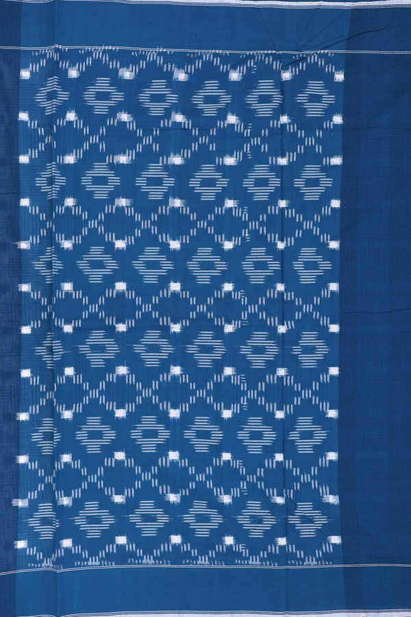 Pochampally Cotton Saree In White With Printed Design