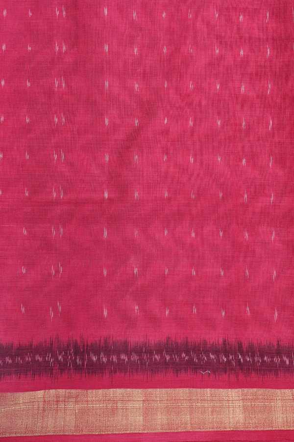 Pochampally Cotton Saree In White With Printed Design