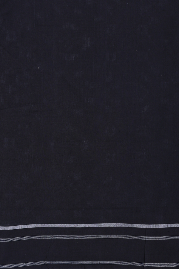 Pochampally Cotton Saree In Black With Printed Design