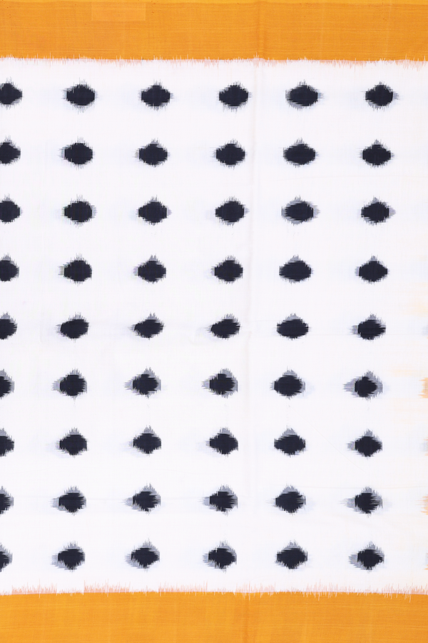 Pochampally Cotton Saree In White With Printed Design