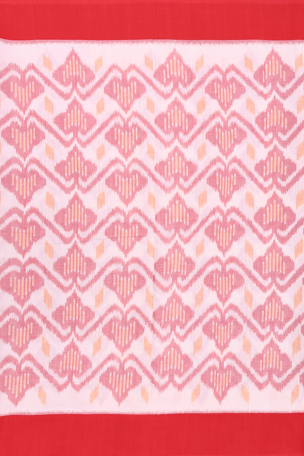 Pochampally Cotton Saree In White With Allover Design