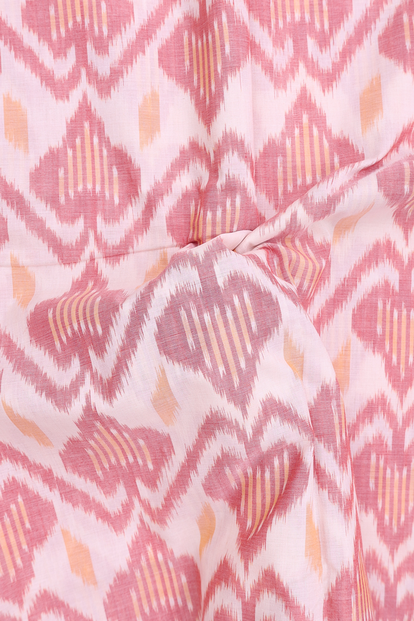 Pochampally Cotton Saree In White With Allover Design