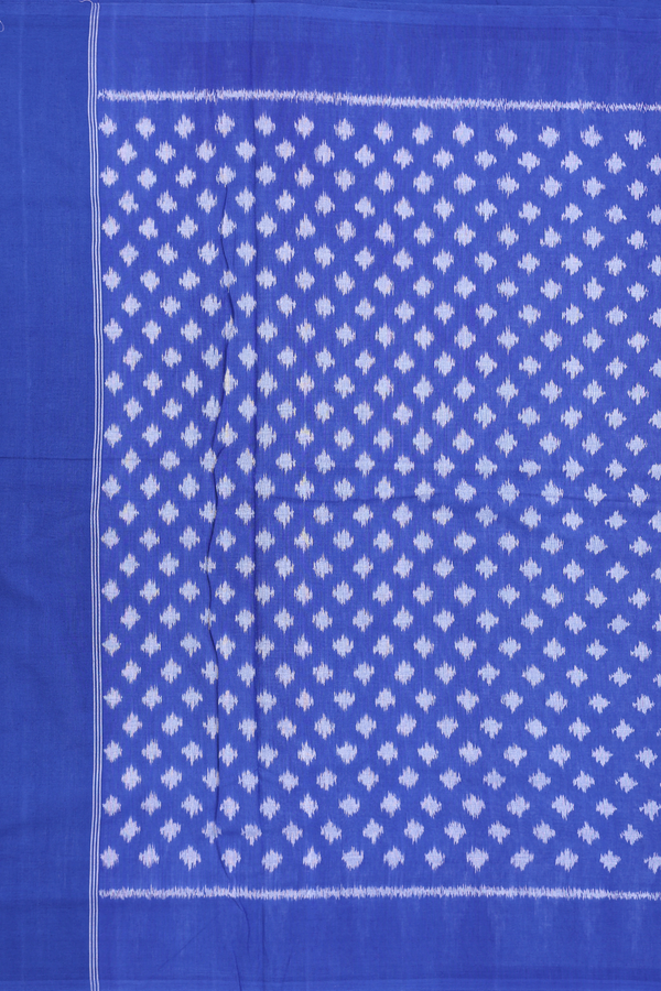 Pochampally Cotton Saree In White With Contrast Border