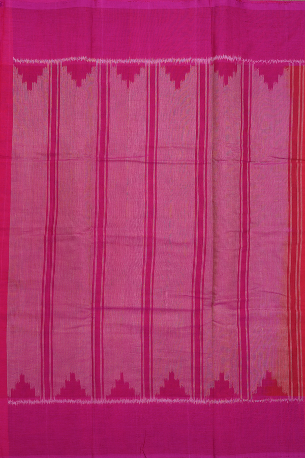 Pochampally Cotton Saree In Yellow With Diamond Design