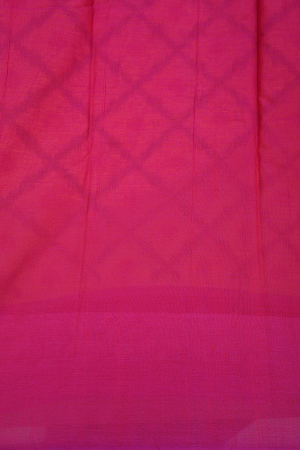 Pochampally Cotton Saree In Yellow With Diamond Design
