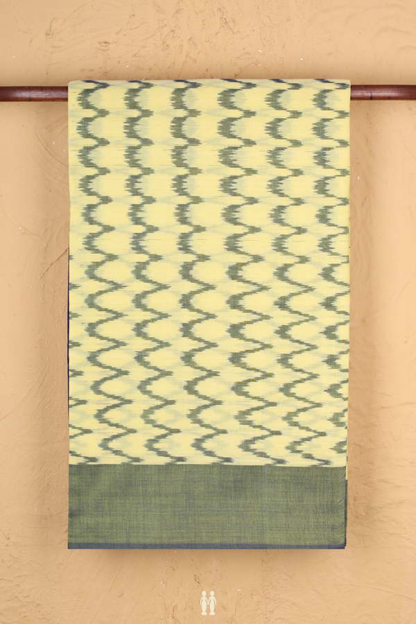 Pochampally Cotton Saree In Yellow With Printed Design