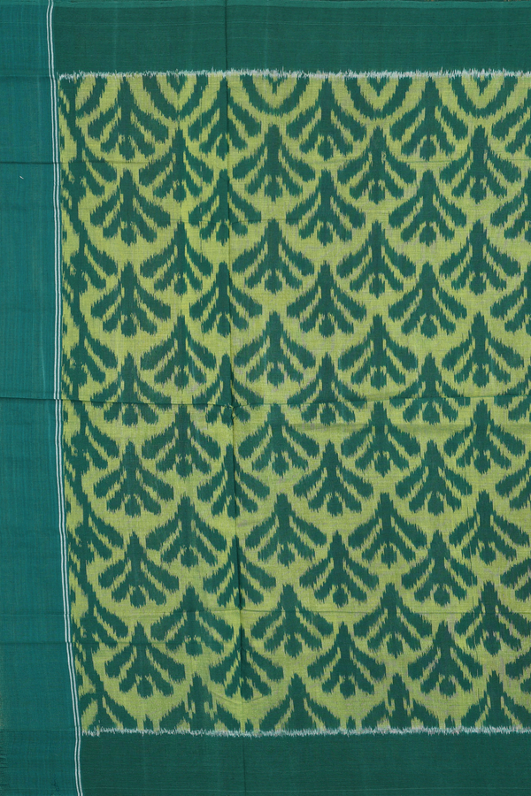 Pochampally Cotton Saree In Yellow With Printed Design