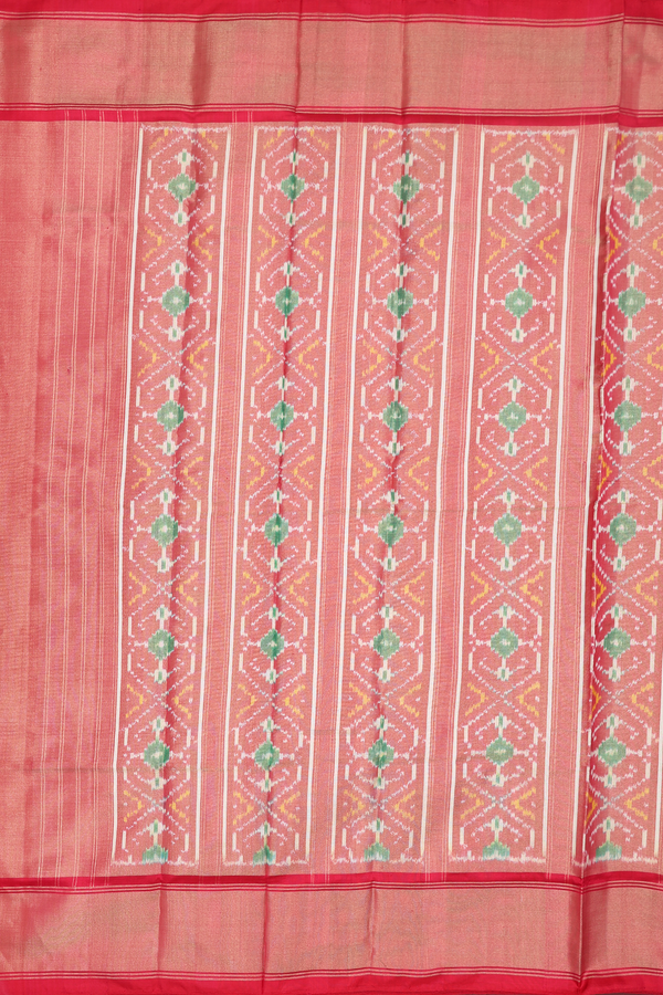 Pochampally Silk Saree In Beige Tissue With Printed Design