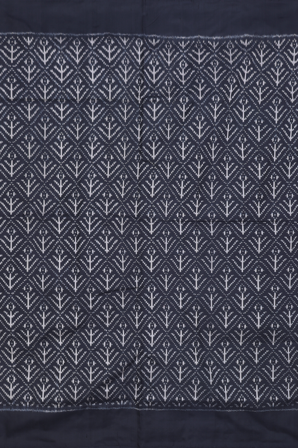 Pochampally Silk Saree In Black With Printed Design