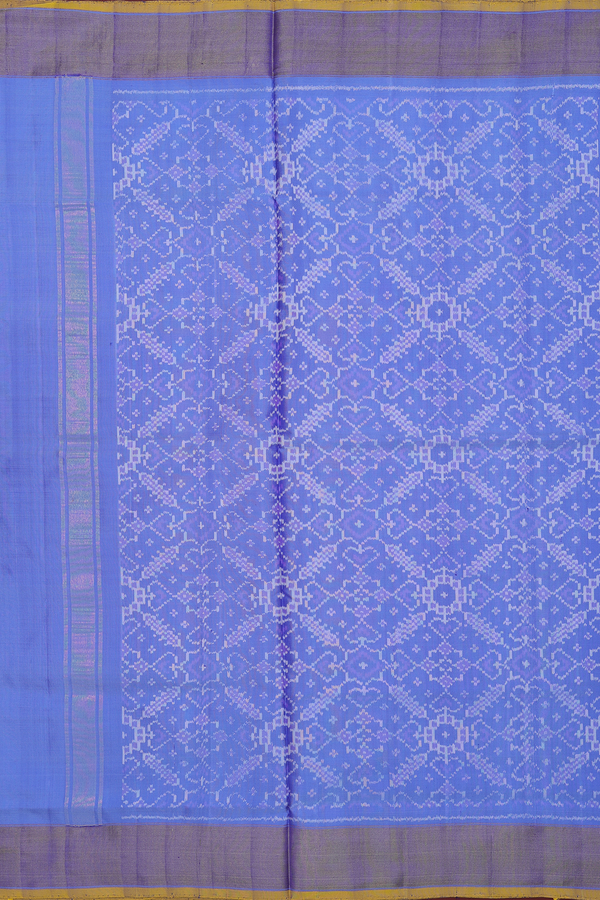 Pochampally Silk Saree In Blue With Allover Design