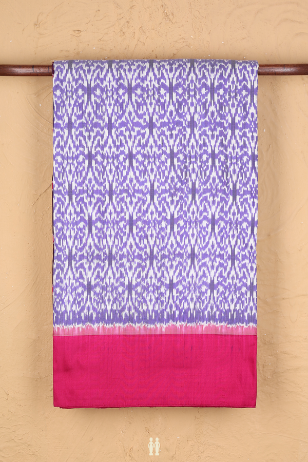 Pochampally Silk Saree In Blue With Ikat Design