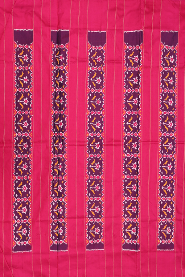 Pochampally Silk Saree In Blue With Ikat Design