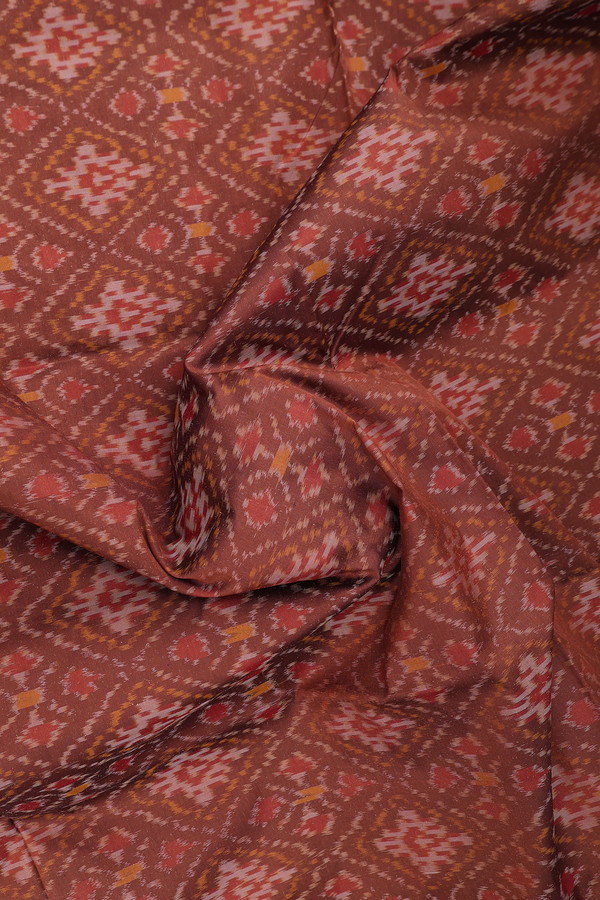 Pochampally Silk Saree In Brown With Allover Design