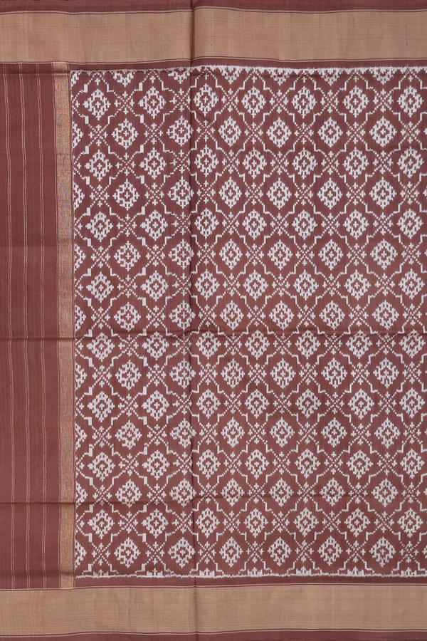 Pochampally Silk Saree In Brown With Birds Design