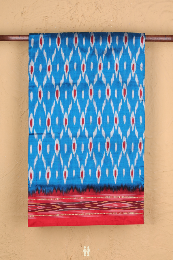 Pochampally Silk Saree In Cerulean Blue With Printed Design
