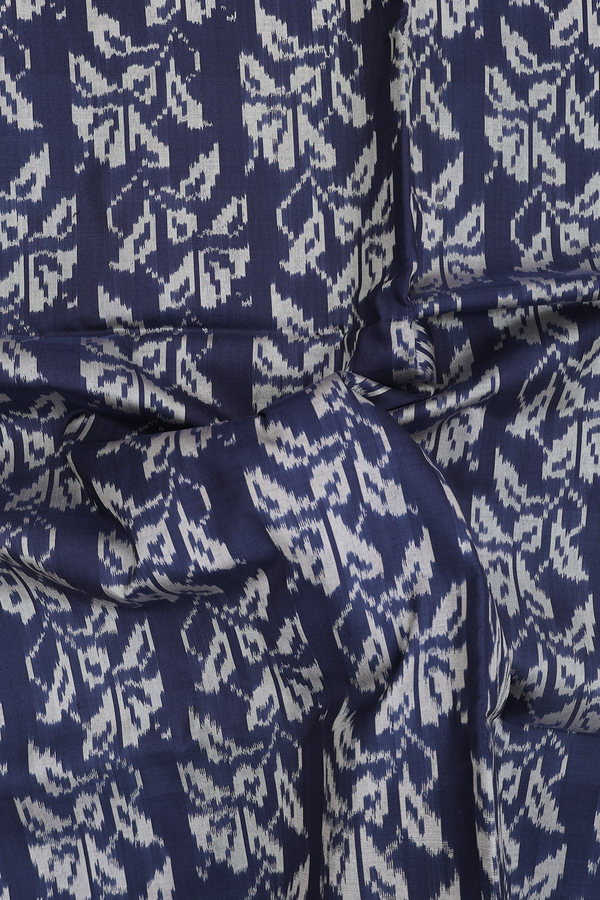 Pochampally Silk Saree In Charcoal Grey With Printed Design