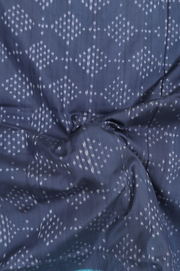 Pochampally Silk Saree In Charcoal Grey With Allover Design