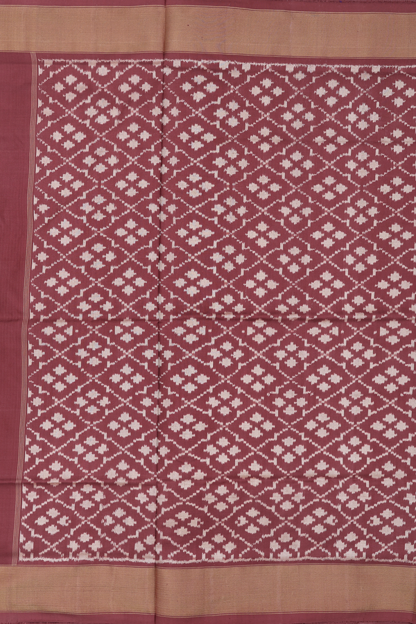 Pochampally Silk Saree In Cocoa Brown With Printed Design