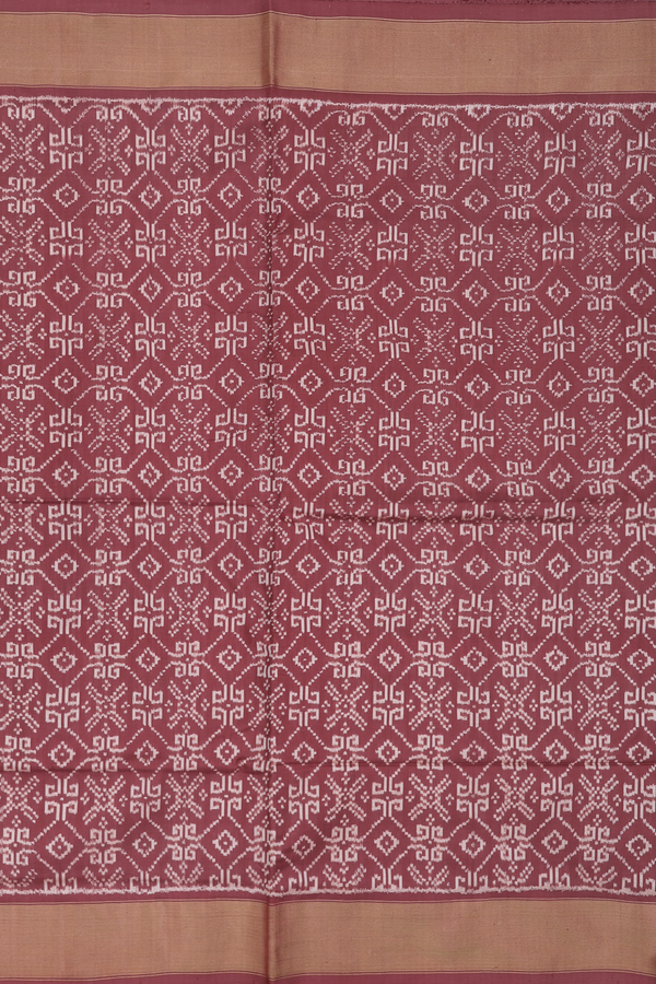 Pochampally Silk Saree In Cocoa Brown With Printed Design